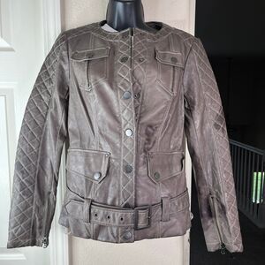 Blanc Noir Women’s Long Sleeve Biker Jacket Size Small #651